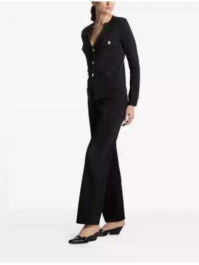 St. John Basic Santana Knit Pull-On Pants in Black